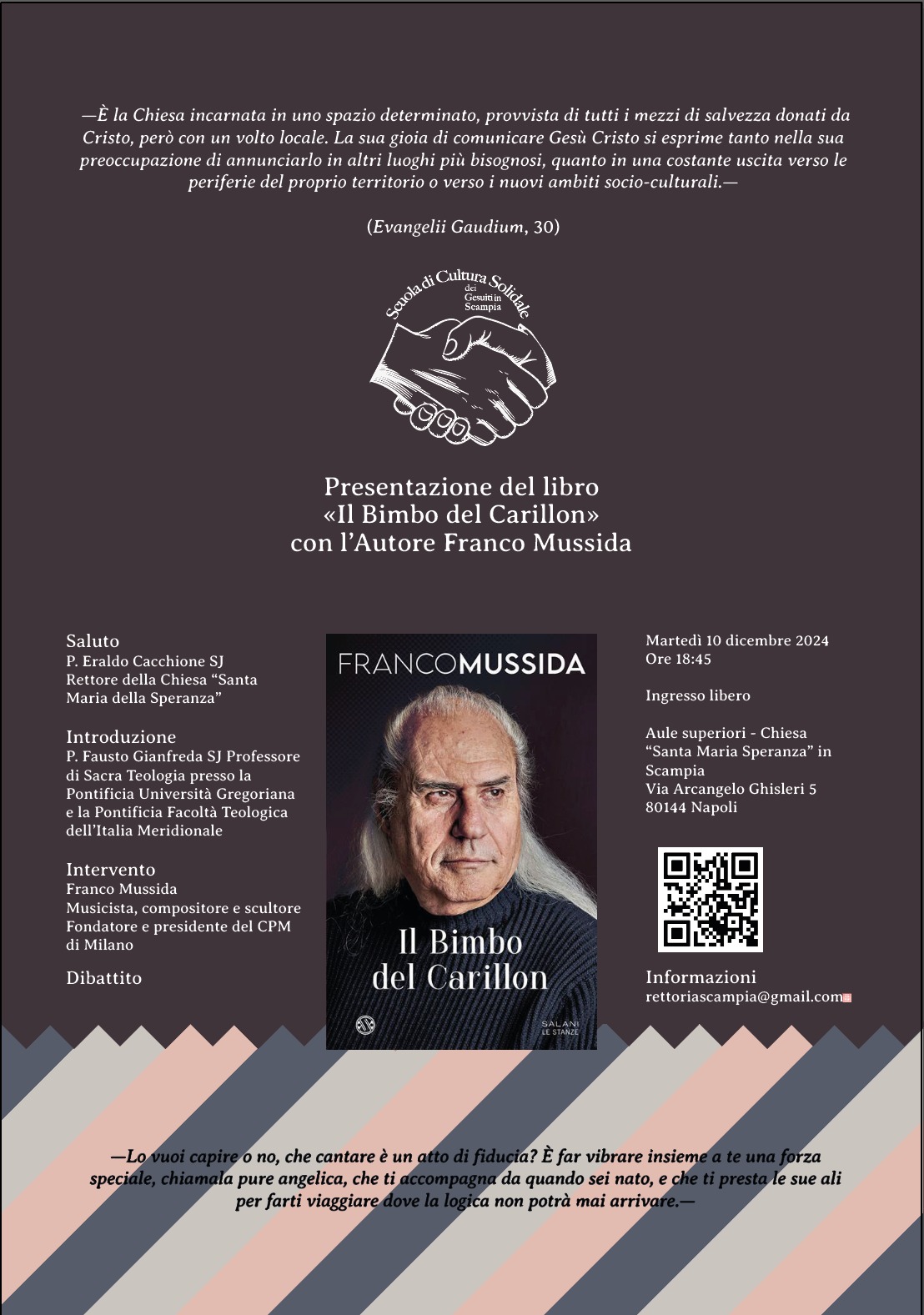 Il 10 dicembre Franco Mussida a Scampia