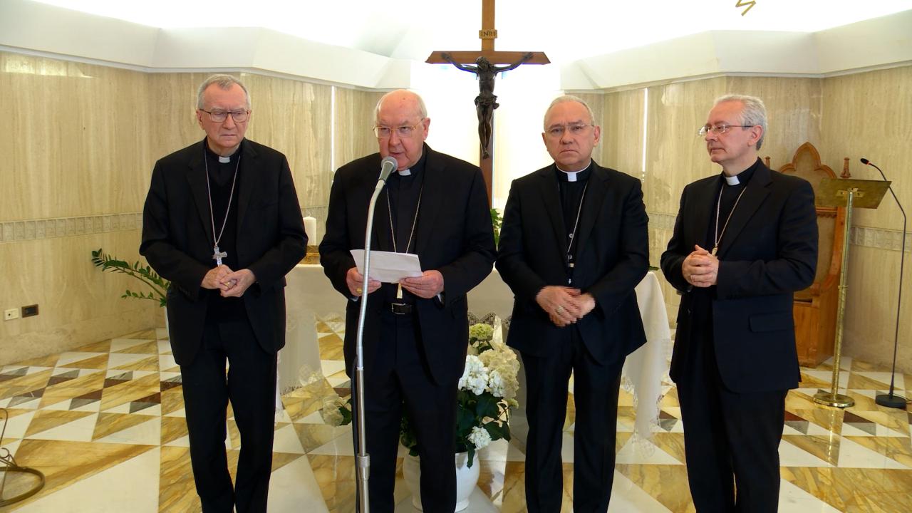L’annuncio della morte di Papa Francesco nella Cappella di Santa Marta